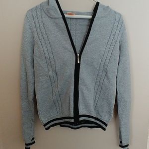 Sweet romeo zip up cable knit hoodie